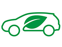 Green icon in the form of a cars