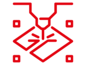 Rotes Gravur-Icon