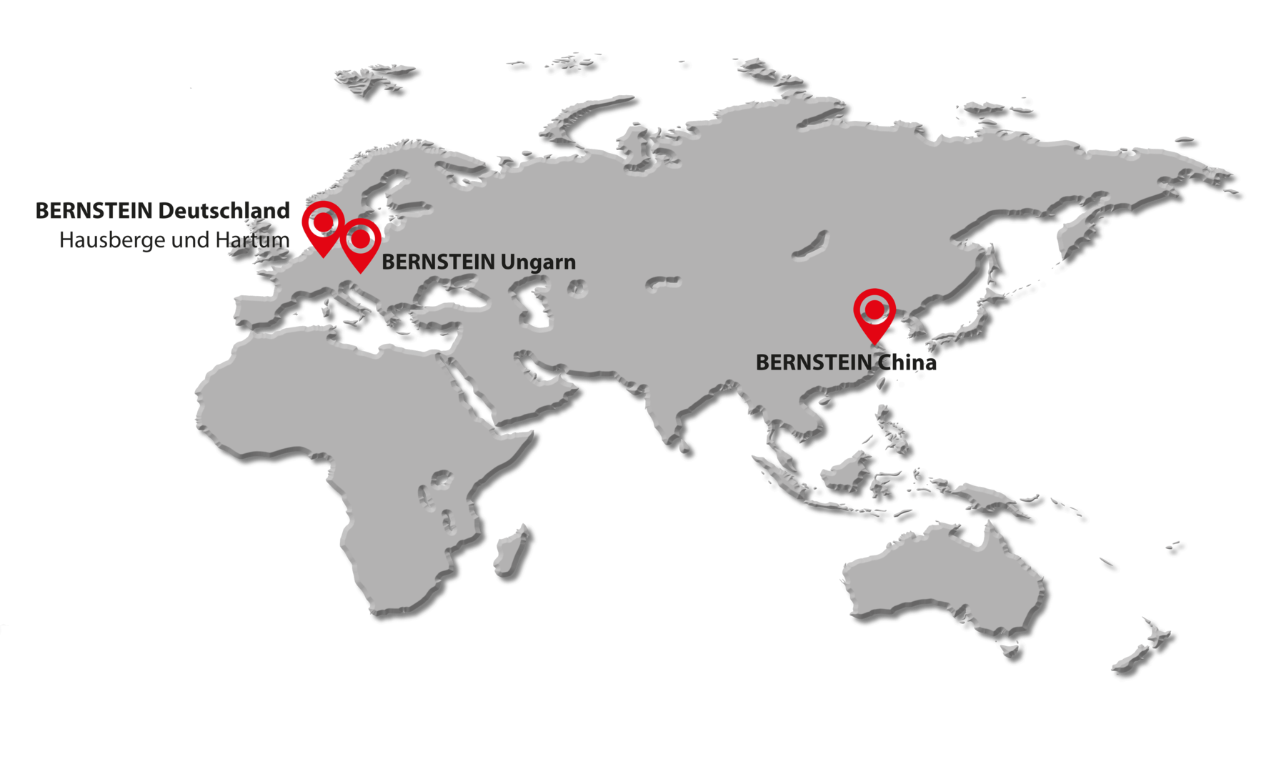 BERNSTEIN locations: Worldwide production sites of the BERNSTEIN company.