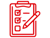 Red checklist icon