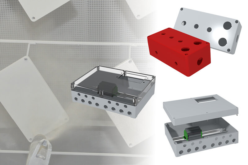 Verschiede ABS-Gehäuse Varianten mit individueller Bearbeitung