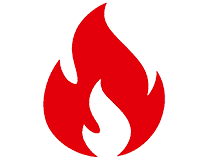 Icon in Form einer roten Flamme
