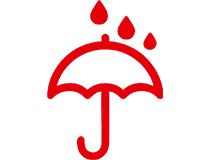 Icon in Form eines roten Regenschirms