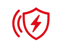 Icon in Form eines roten Schilds