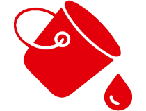 Rotes Icon mechanische Bearbeitung