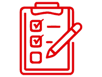 Rotes Icon mechanische Bearbeitung
