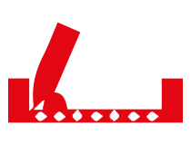 Rotes Icon mechanische Bearbeitung