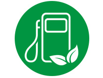Ein Icon einer Tanksäule in einem grünen Kreis